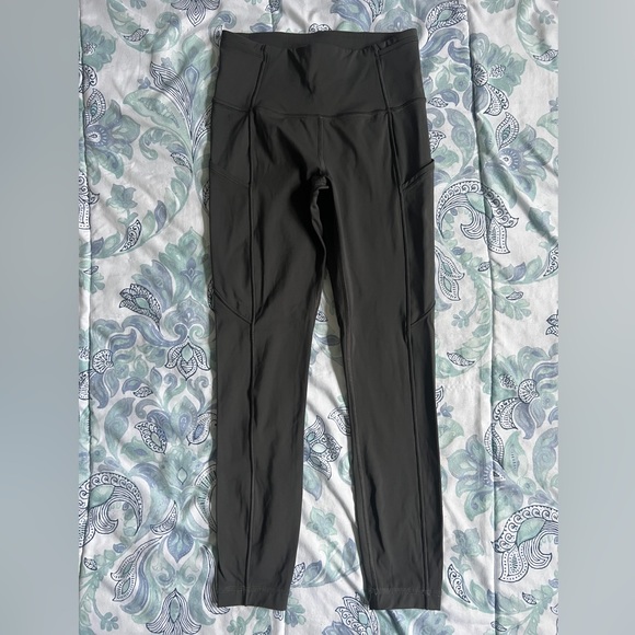 Lululemon Fast and Free 4 High Rise Leggings tight Yoga pants graphite gray - Picture 3 of 6